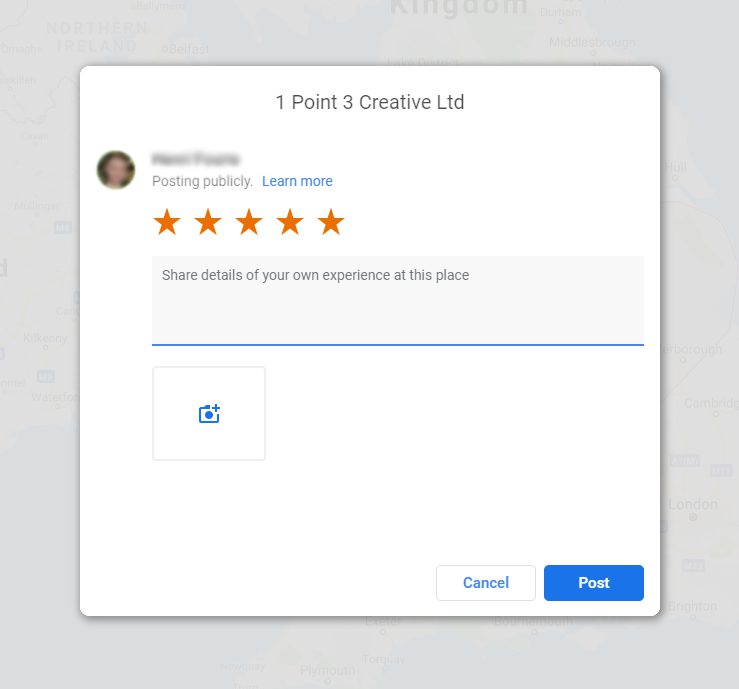 Google Review. Improve your digital stance 1point3creative